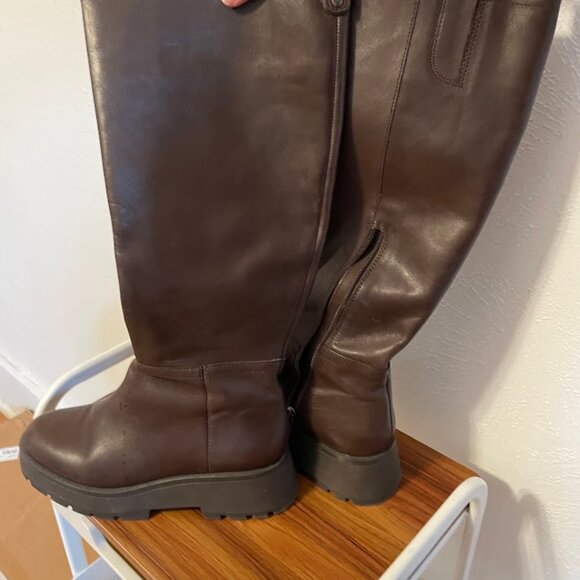 Vince Brown Knee High Boots with patent leather size 8.5 - Picture 3 of 4